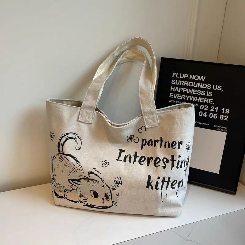 Casual Large Capacity Canvas Tote Bag For Luxury Bagdesigner Free Shipping Women 2025 New Fashion Outdoor Handheld Shopping Bag Commuter Shoulder Bag