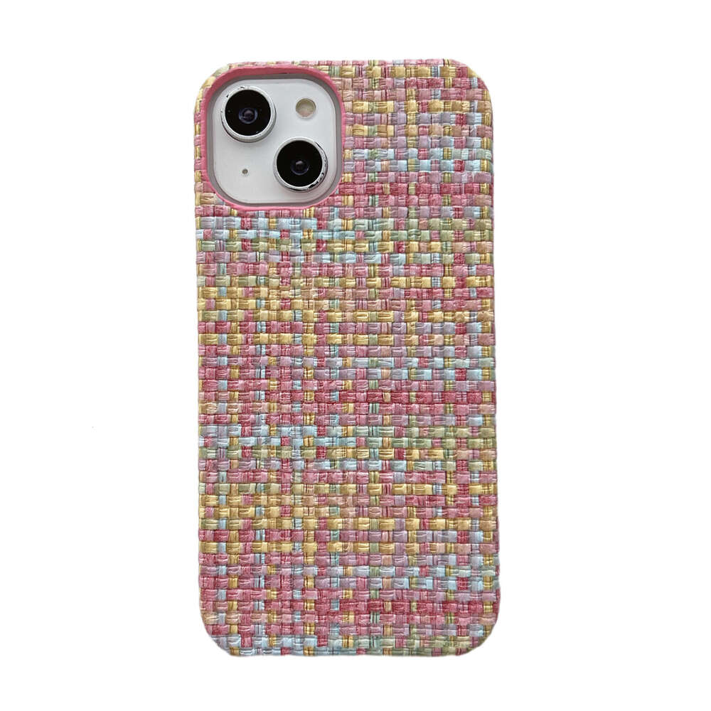 17Promax Woven Pattern 13 Compatible Apple 14promax Phone Case iPhone15 Autumn Winter 12 New Model 11/7