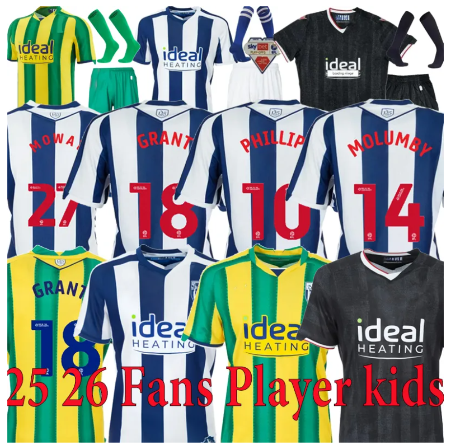 West 125TH Bromwich 25 26 SOCCER JERSEYS west brom 2025 2026 JOSH west bromwich football shirt 18 MOWATT JOHNSTON kids jersey football shirts wba 666666