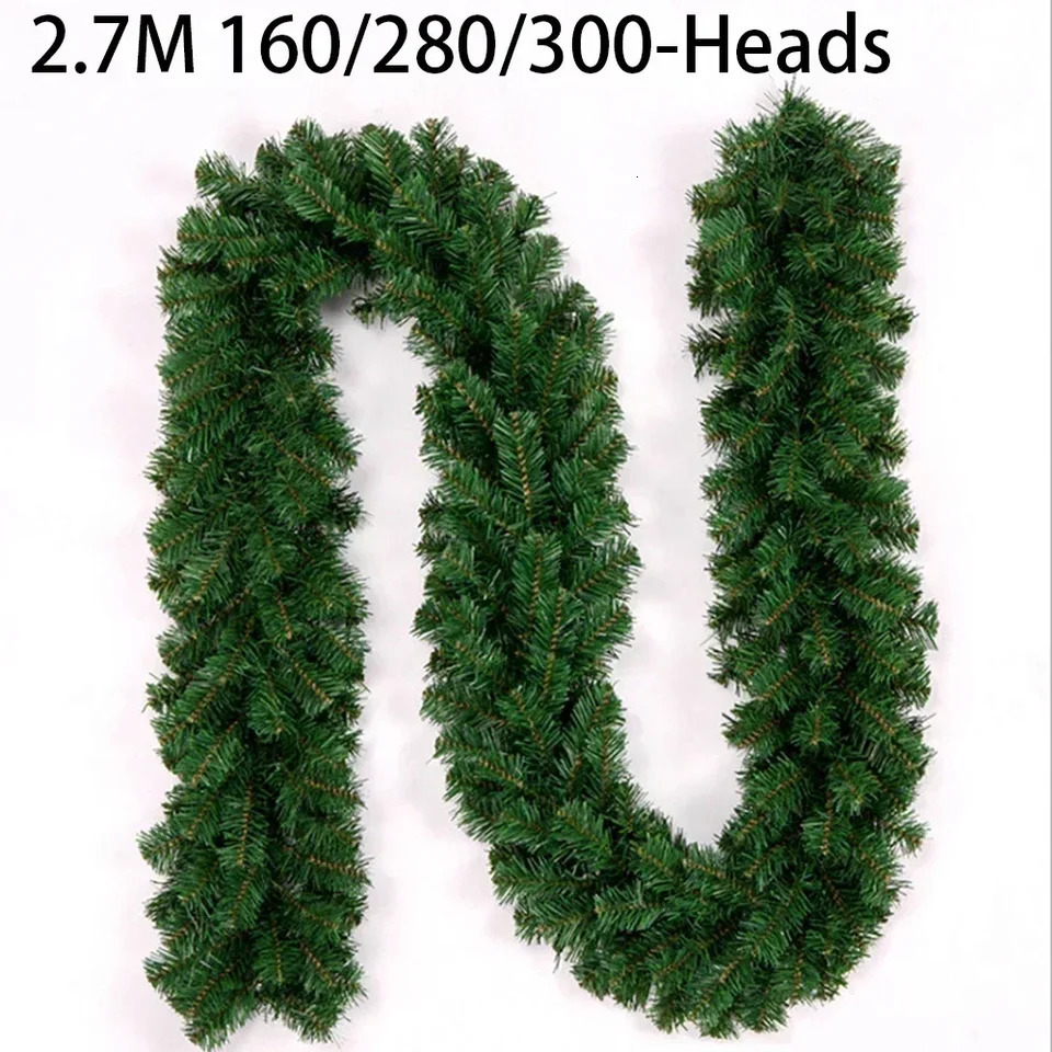 27M Artificial Pine Leaf Rattan Strip Green Christmas Garland Wreath Tree Decor Xmas Ornament 250820