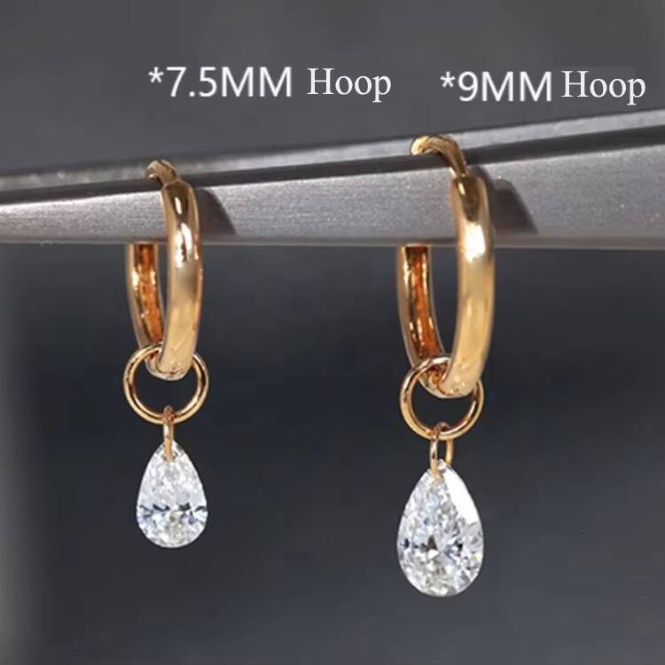 Wholesale Classic Pear Cut Drill Jewelry 14k Real Gold Real Diamond Jewelry High Quality Fine Jewelry Drop Earring