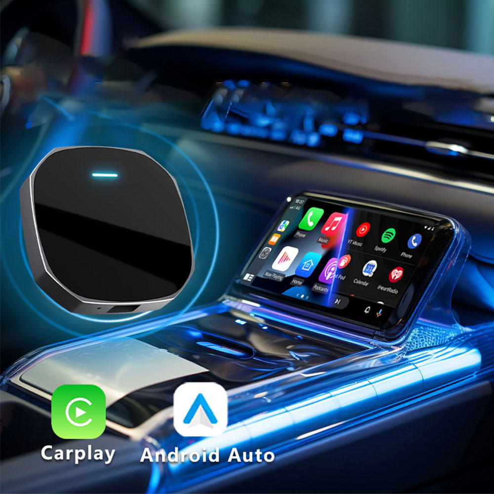 Kowankit Wireless Carplay Android Auto AI Box, Plug & Play Fits Cars, H618 Chip,3in1 2+16GB Android 12 Car Play Adapter, USB-Powered, Battery-Free, No