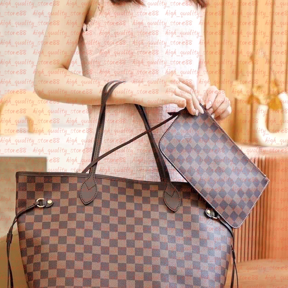 2025 Designer Bag Women Tote Bag Large Handbags With Wallet Purse Fashion Leather Brown Lattice Shoulder Bags High Quality Classic Flower Checked Shoulder Bag