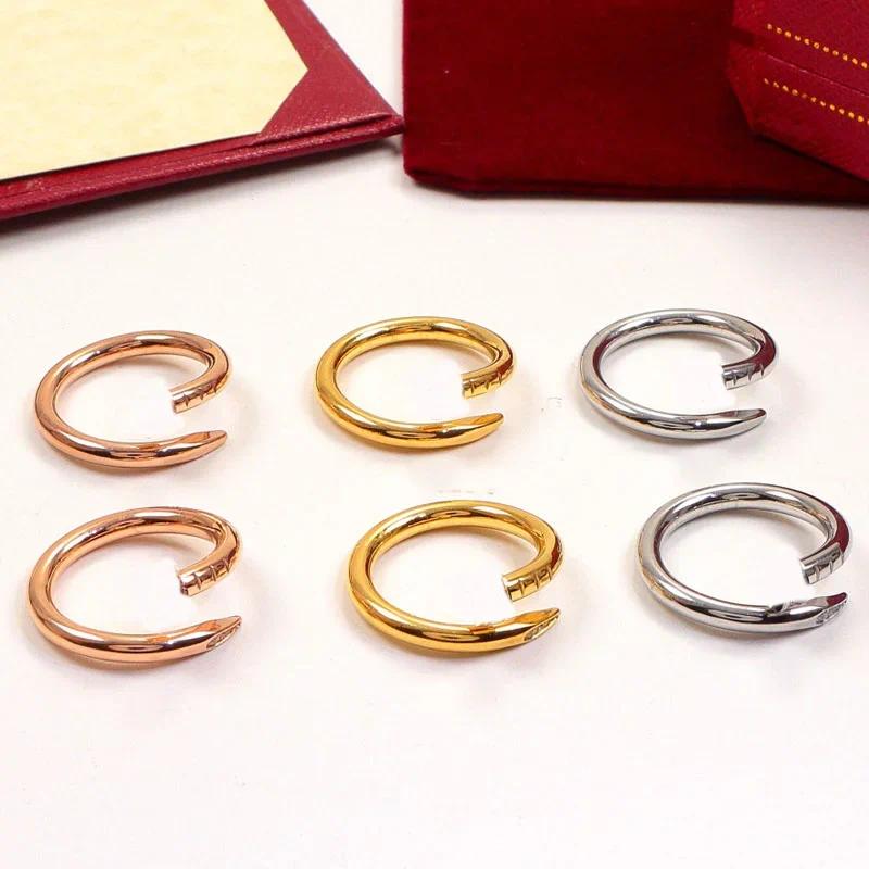 Fashion Stainless Steel Nail Ring Holiday Birthday Gift For Boyfriends And Girlfriends Love Nail Ring