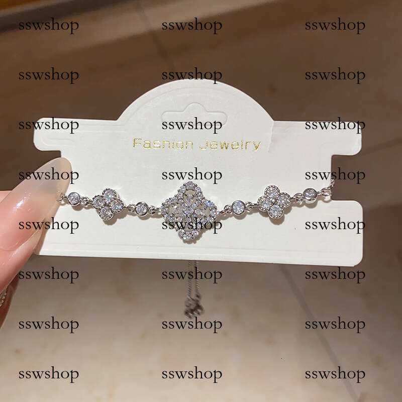 designer bracelet Irregular Zircon Rectangular Pearl Adjustable Exquisite Super Sparkling Bracelet Light High-end Sense Jewelry for Women