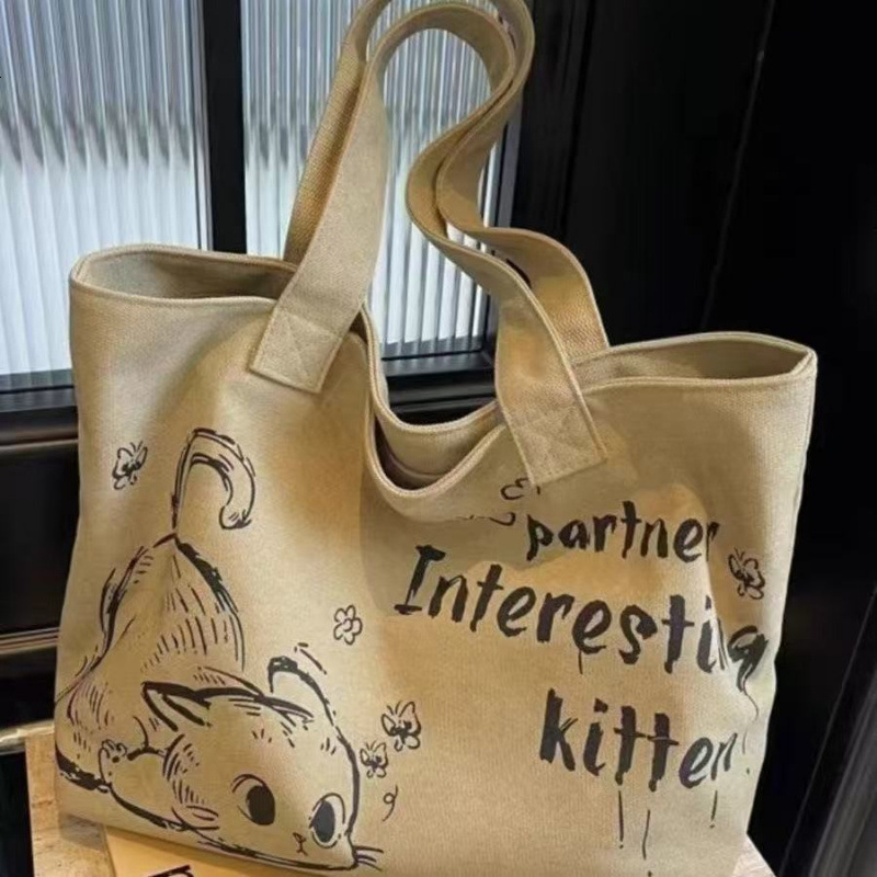 Casual Large Capacity Canvas Tote Bag For Luxury Bagdesigner Free Shipping Women 2025 New Fashion Outdoor Handheld Shopping Bag Commuter Shoulder Bag