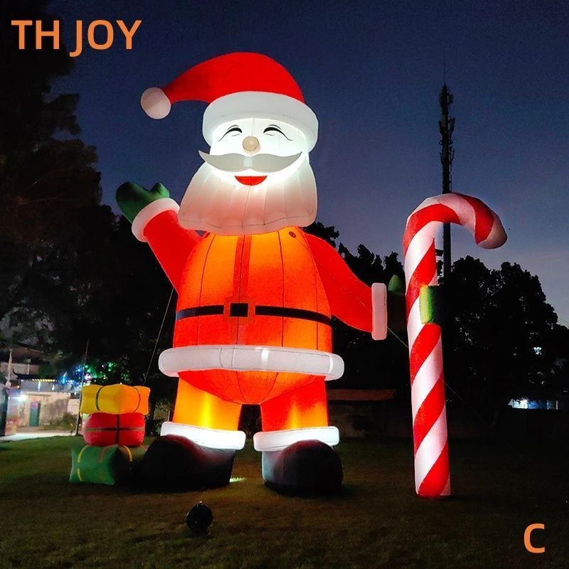 Outdoor activities 40ft high giant inflatable santa claus, 12m tall advertising christmas old man cartoon with light