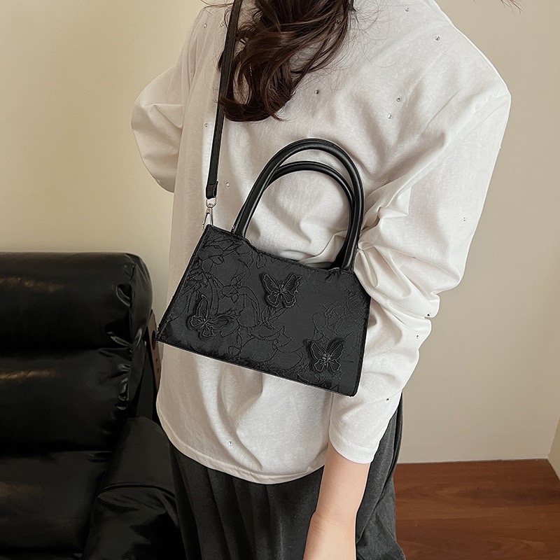 free shipping designer shoulder bags casual handbag Embroidery fashionable Tote bag for women 2025 new style grey