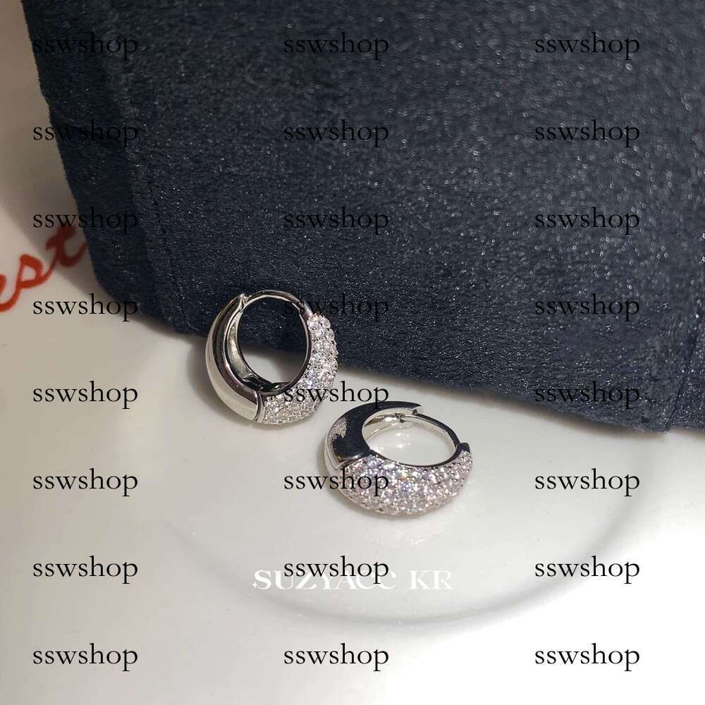 Suzyacc KR Ultra Shiny Zircon Full Dia Hoop 2025 New Style Elegant High-end Earrings