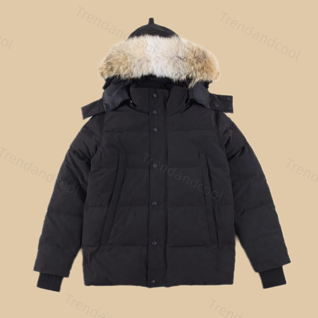 gooses Puffer Jackets Men Designer Real Coyote Fur Outdoor Wyndham Windbreaker Jassen Outerwear Hooded Fourrure Manteau Down Jacket Coat Hiver Parka Doudoune 3A