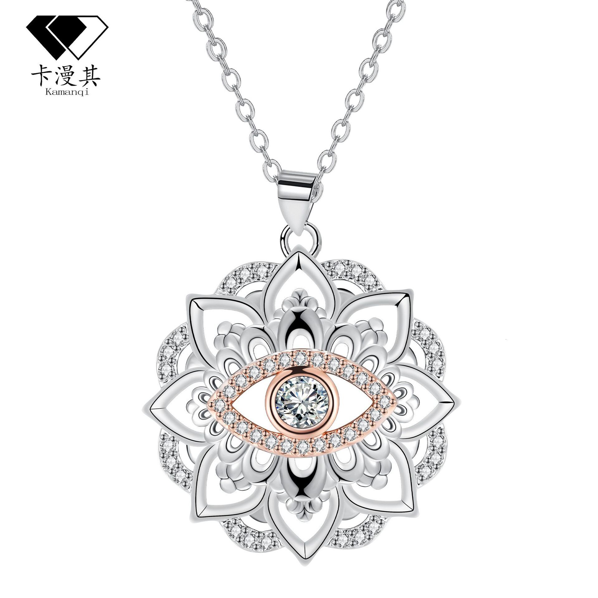 Luxury Brand Designer Jewelry Kamanqi E-Commerce Hot-Selling Jewelry Chiba Lotus Necklace For Women High-End Beautiful Temperament Sweet Accessories