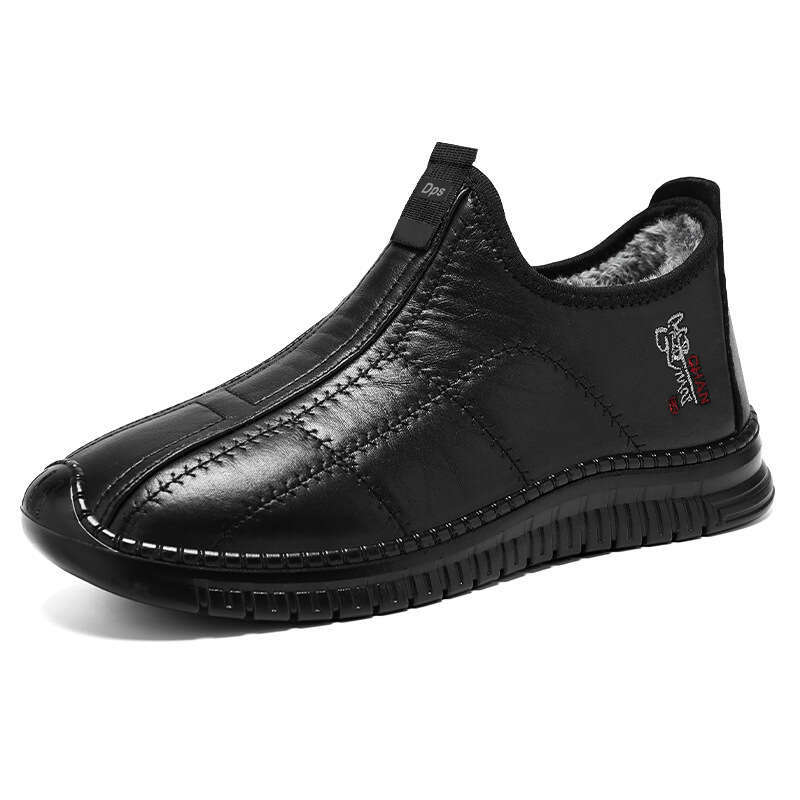 Designer Shoes Men's Winter Versatile Cotton Shoes Cross border Large Size Leather Boots Cold proof and Warm Snow Boots with Thick Velvet Cotton 