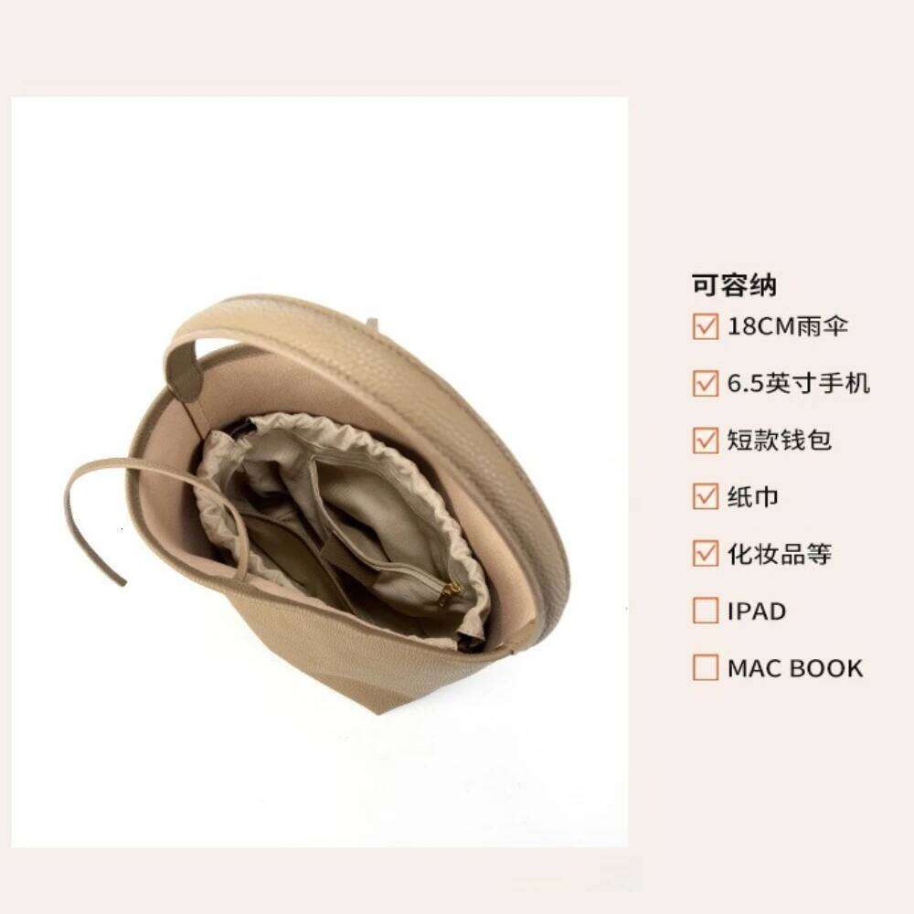 Simple Brand Design No Beige Bucket Tote Appropriately Sized Cowhide Leather Women Armpit Shoulder Bag Soft Handbag 250830