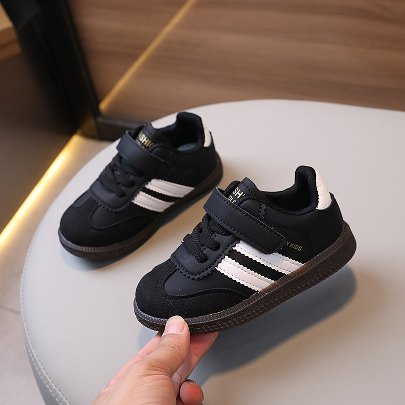 Free Shipping Kids Two-Tone Sneakers Boys Girls Soft Sole Casual Shoes Hook Loop German Army Trainers Lightweight Running Tennis Shoes