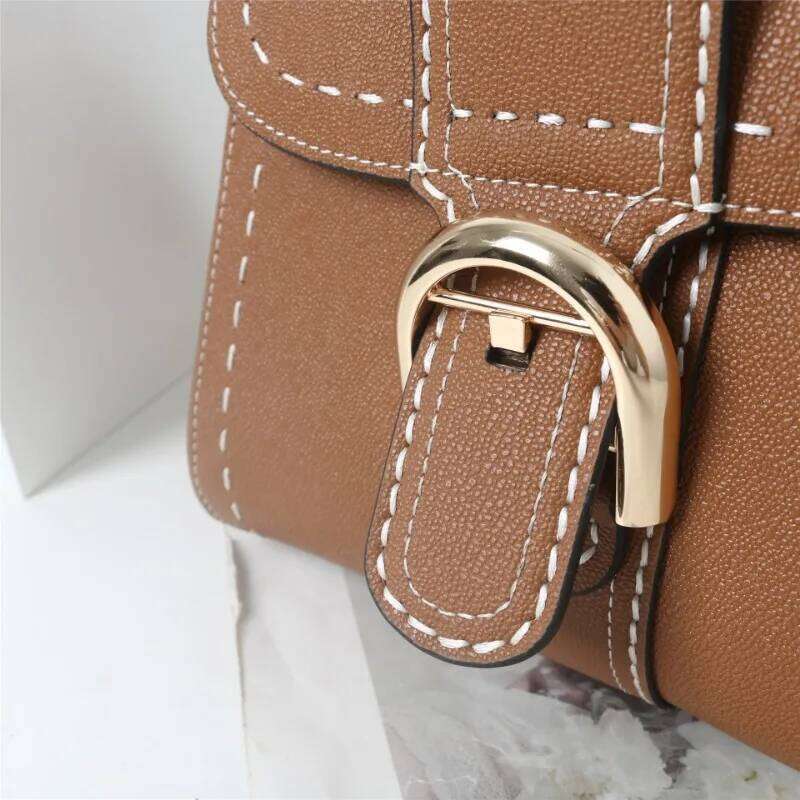 UBELLIN 2024 Vintage Horseshoe Button Hand Sewn Real Leather Shoulder Crossbody Saddle Bag For Women