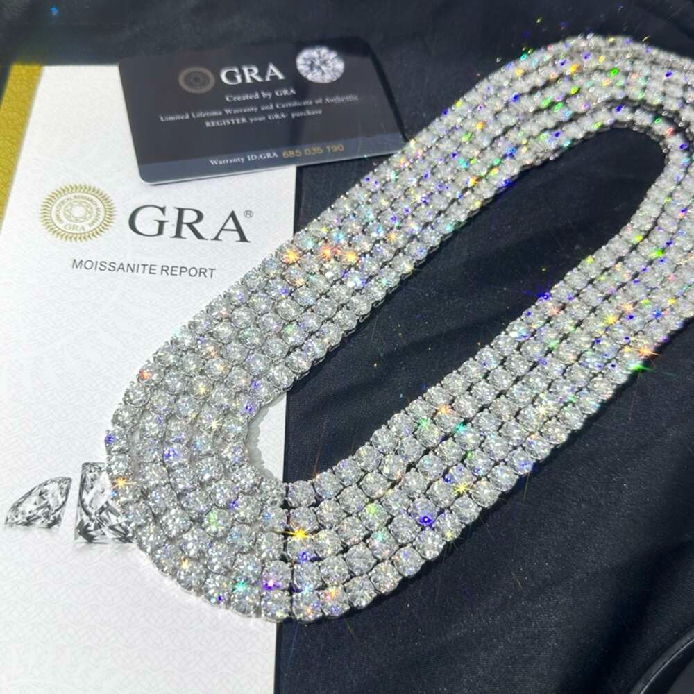 designer vvs necklace moissanite hip hop 2mm 3mm iced out dia sterg sier 4mm 5mm woman tennis chain valentines day gift