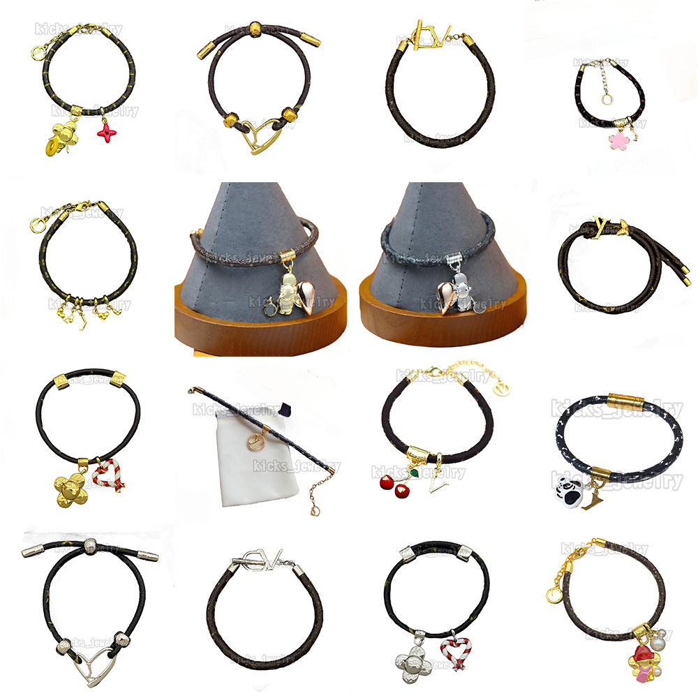 Classic leather bracelet, designer bracelet, small doll bracelet cherry blossom bracelet cherry bracelet leather birthday party gift comes with box and dust bag