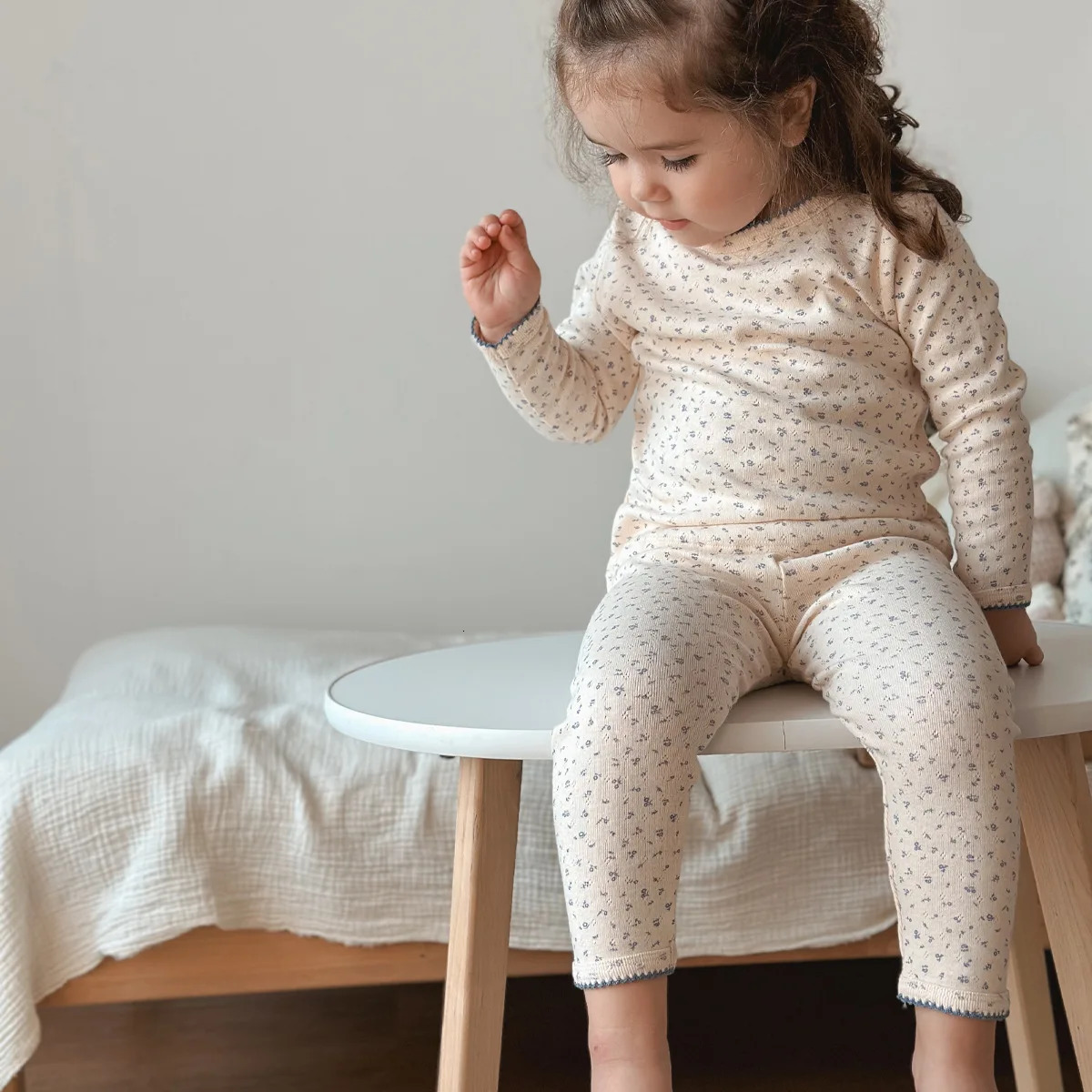 16T Flower Print Cotton Girls Pajamas Clothes Set Toddler Kid Baby Clothing Long Sleeve Top Pant Suit PJ Set Homewear Outfit 250829