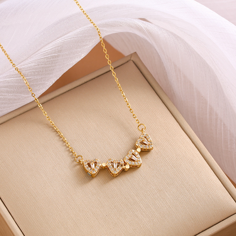 Jewelry Necklace For Women Multi-Wear Heart-Shaped Deformation Niche Design Temperament Four-Leaf Clover carefully crafted to suit a variety of scenes