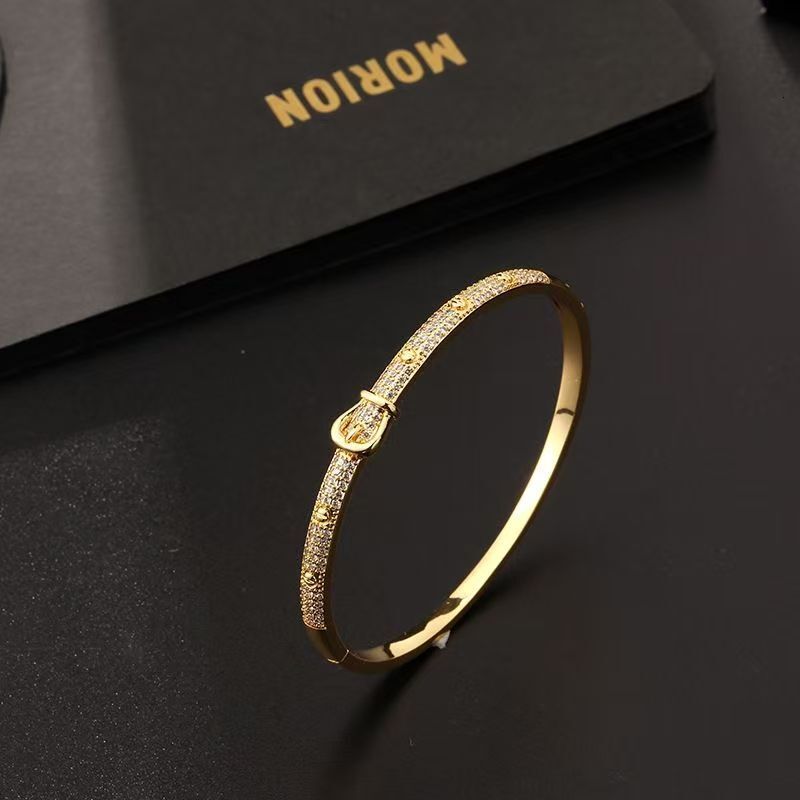 Luxury Brand Designer Jewelry New Bracelet Micro Inlaid Zirconia Plated 18K Gold European And American Personality Fashion Trendy Bracelet Wholesale L