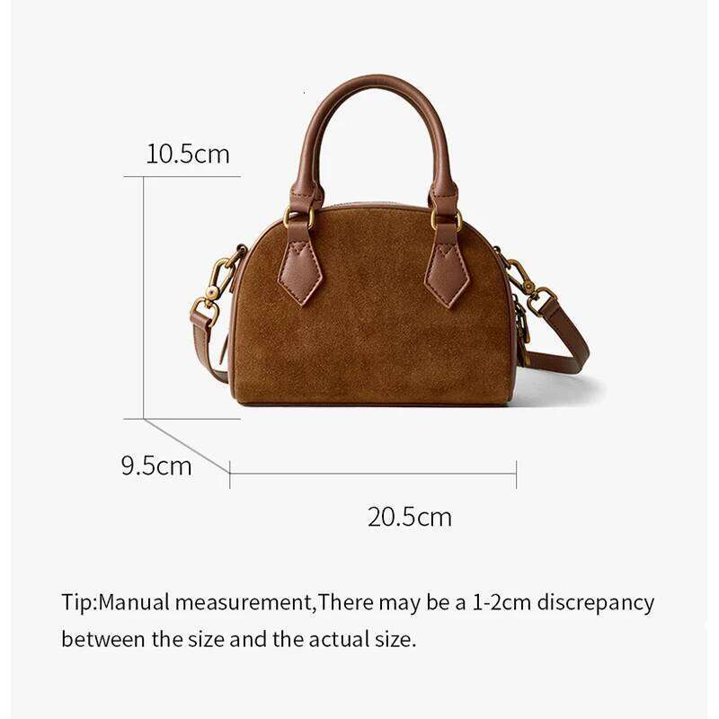 Retro Genuine Women's Suede Cowhide Leather Shoulder Bag Soft Versatile Crossbody Handbag Female Designer Supplier