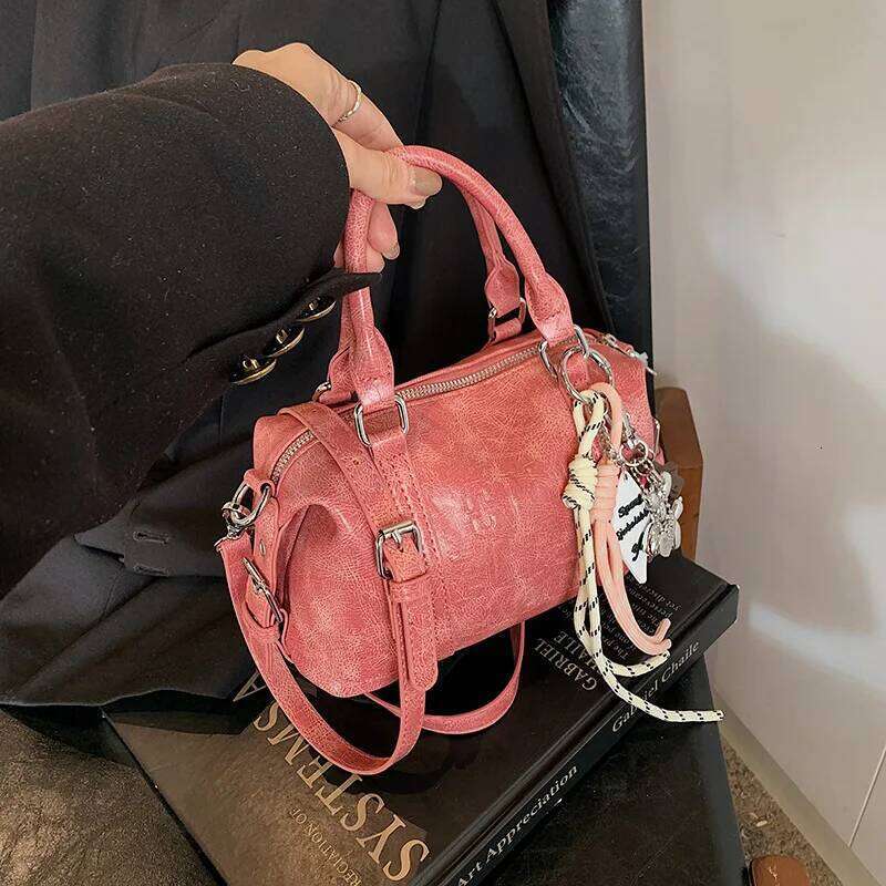 2025 Women's Minimalist Solid Color Stamped Letter Tote Bag Large Capacity Crossbody Shoulder Purse