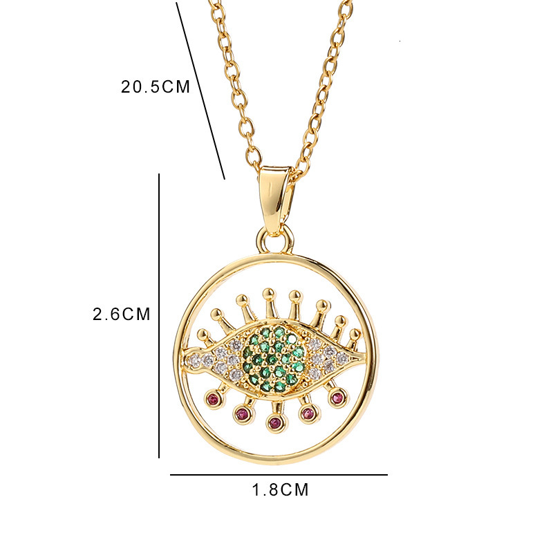 Luxury Brand Designer Jewelry European And American Hot-Selling Jewelry Titanium Steel Collarbone Chain Colorful Zircon Eye Pendant Demon Eye Necklace