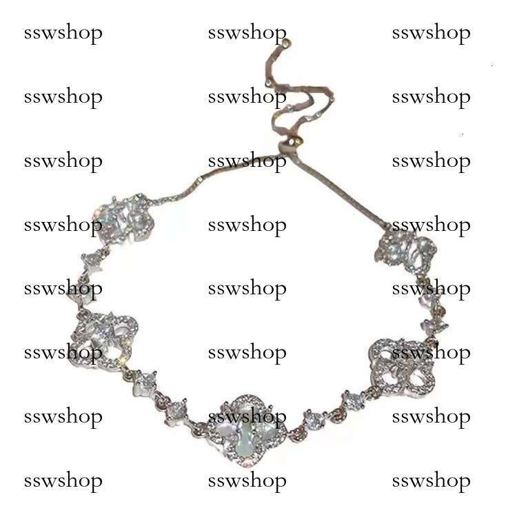 designer bracelet women Four-Leaf Clover Zircon Flower Bracelet for Women, Niche Light High-End Ring, Minimalist Style, Best Friend Gift, Hand Jewelry