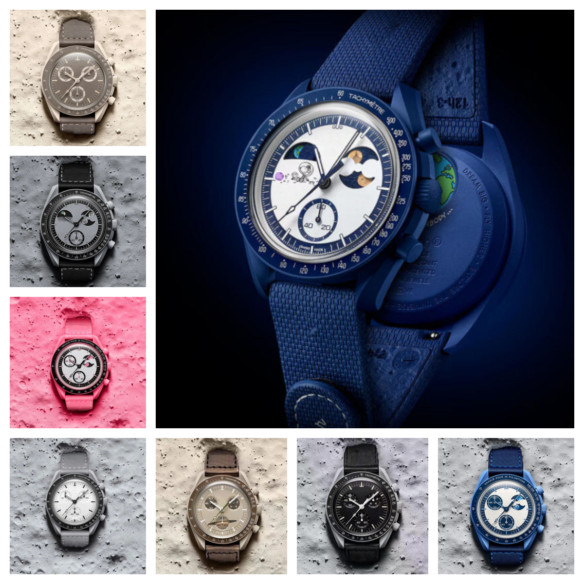 NEW Bioceramic Quartz Chronograph Mens Womens URANUS Watch Mission To Mercury 42mm Black Nylon Luxury MOON pink Watch Limited Edition master wristwatches