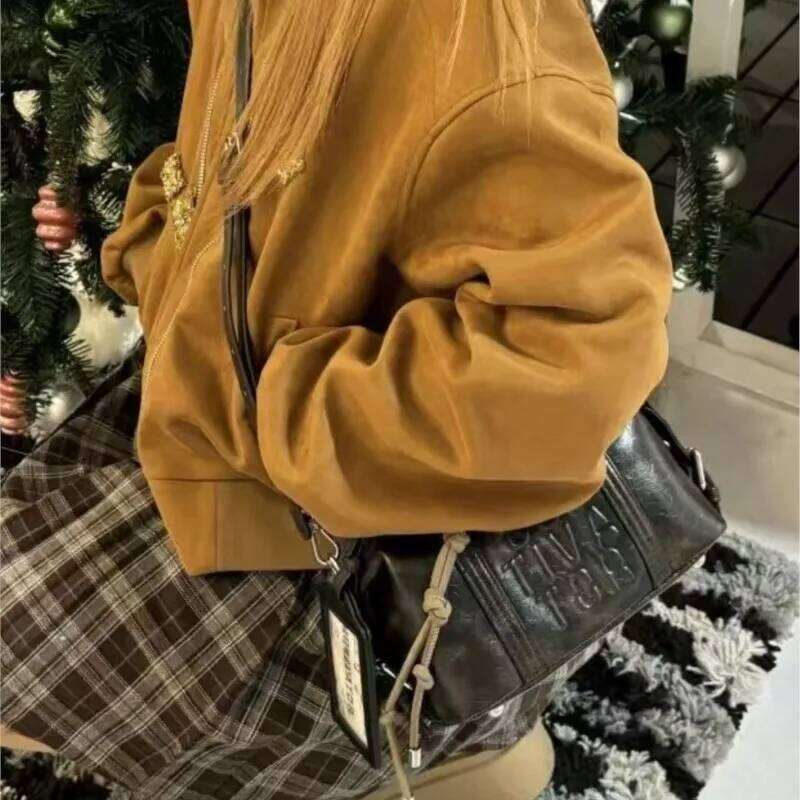 JIAERDI Vintage Style Card Slot Boston Handbag Women Trendy Multifunctional Shoulder Bag Ladies Leather Spacious Bags Y2k