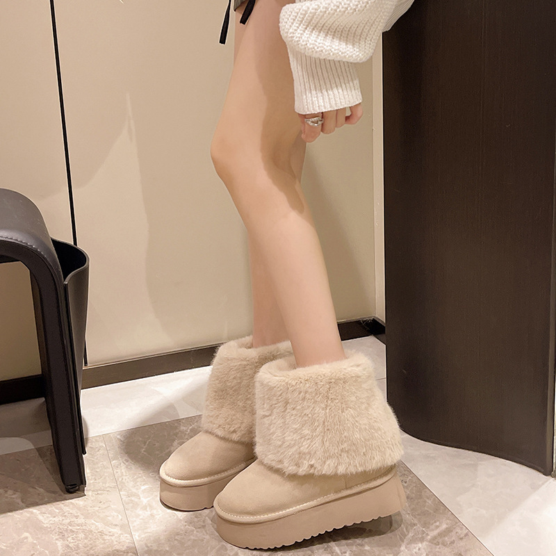 Free delivery designer ladies' snow boots Fashionable and minimalist low cut snow boots warm cotton boots