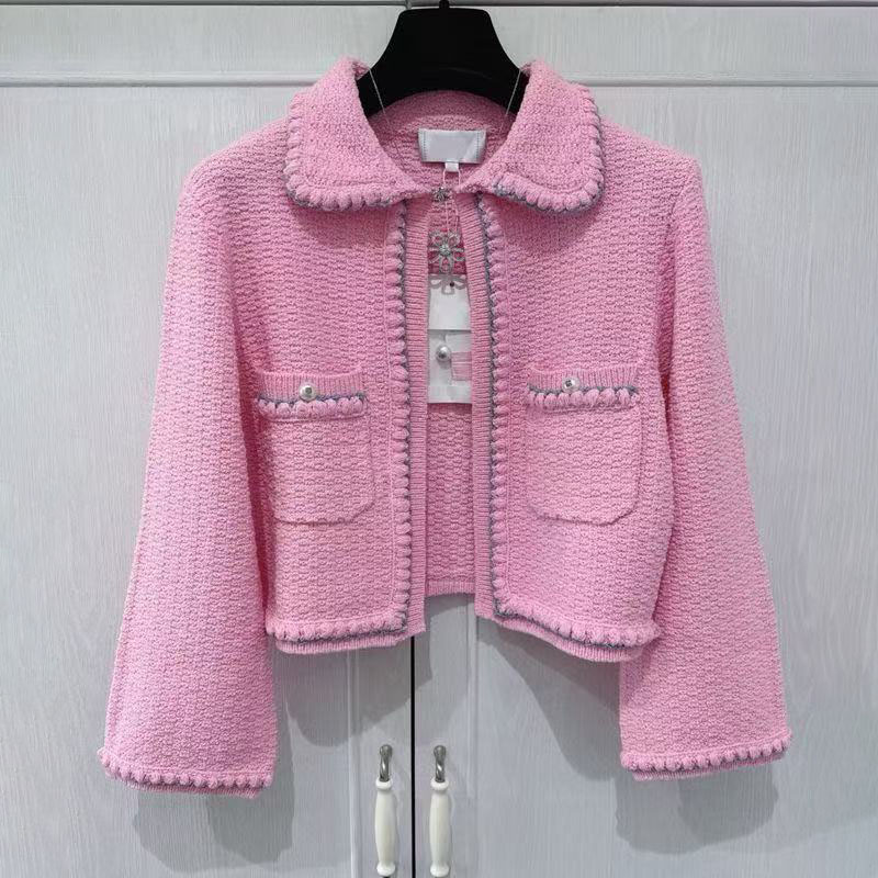 Designer Women's Knitted Open Collar Fashion Button Knitted Spring and Autumn High Quality Women's Casual Clothing Asian Sizes s-L