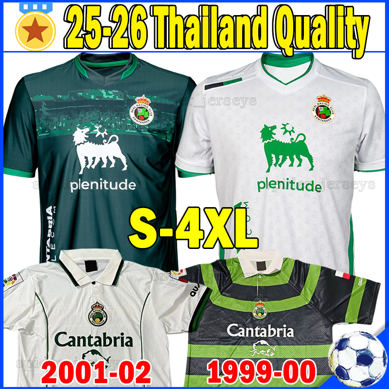 XXXL 4XL 25 26 Racing de Santander Soccer Jerseys Retro 1999 2001 VILLALIBRE ANDRES VICENTE JEREMY ARANA Football Shirts 2025 2026 CANALES MARIO GARCIA Men Uniforms