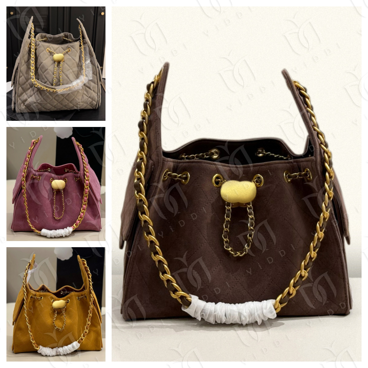 Designer bag 25c Hobo Suede bag Drawstring bucket bag Womens Trendy Suede bag Slouchy bag Fashion Vintage Designer Underarm Handbags Large Shoulder Bag Weekend bag