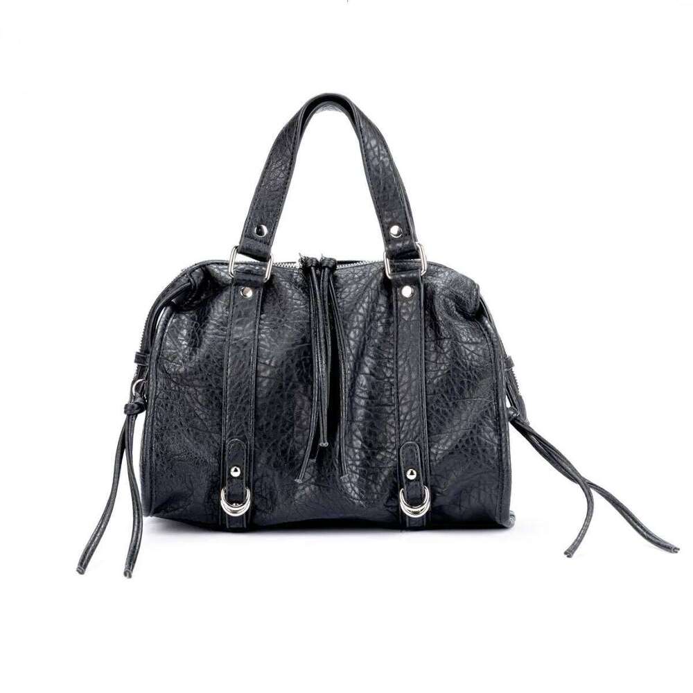 Vintage Fashion Rivets Motocycle Casual Shoulder Women Tote Shopping Bag Female Handbag Boston Zipper Crossbody