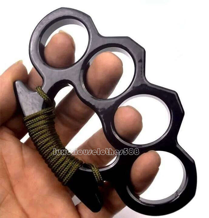 Factory direct ale 73G Thick Steel Bra Knuckle Duter with Rope Self Defene Peronal Security Women and Men Self-defene Pendant Top craftmanhip 2 9f