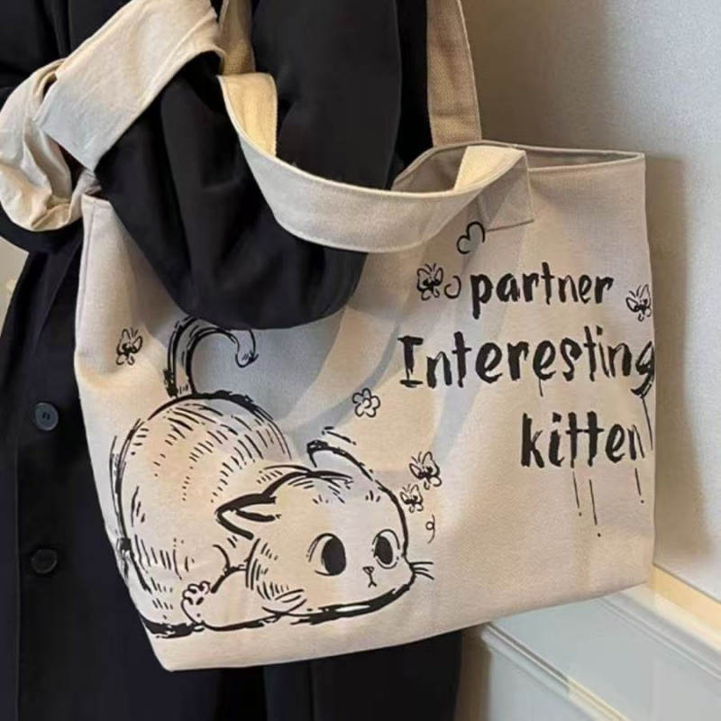 Casual Large Capacity Canvas Tote Bag For Luxury Bagdesigner Free Shipping Women 2025 New Fashion Outdoor Handheld Shopping Bag Commuter Shoulder Bag