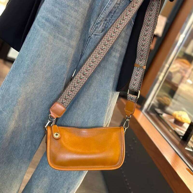 Women Cow Genuine Leather Shoulder Bag Female Cowhide Underarm Crossbody Tote Bags Lady Designer Retro Messenger Handbag