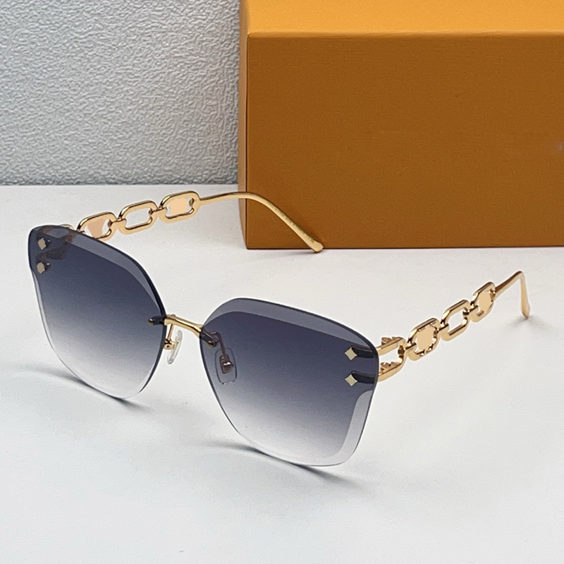 Designer sunglasses for women Jewel Cat Eye Sunglasses 2124 in Rimless Gradient Blue Lenses Outdoor Driving Leisure Vacation Street Shooting luxury sunglasses