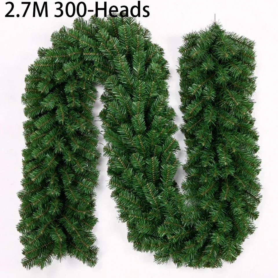 27M Artificial Pine Leaf Rattan Strip Green Christmas Garland Wreath Tree Decor Xmas Ornament 250820