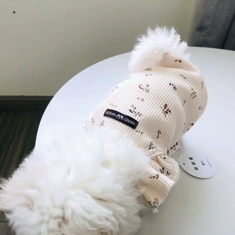 T1086 Flying sleeve tank top dog clothes summer thin Teddy bear panda clothes small dog Pomeranian puppy pet