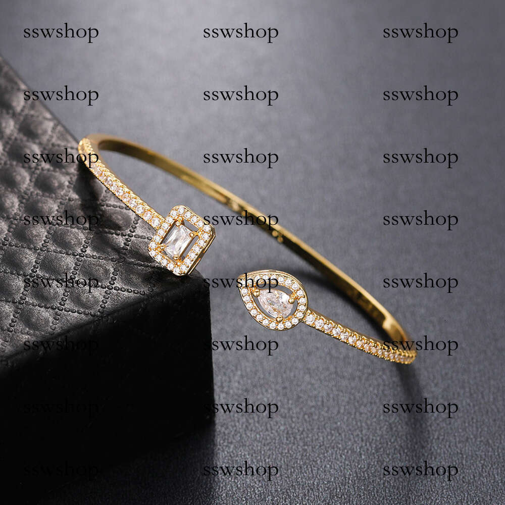 Open Trendy Ins Brass Zircon Bracelet Elegant Korean Version Simple Banquet Jewelry Gift