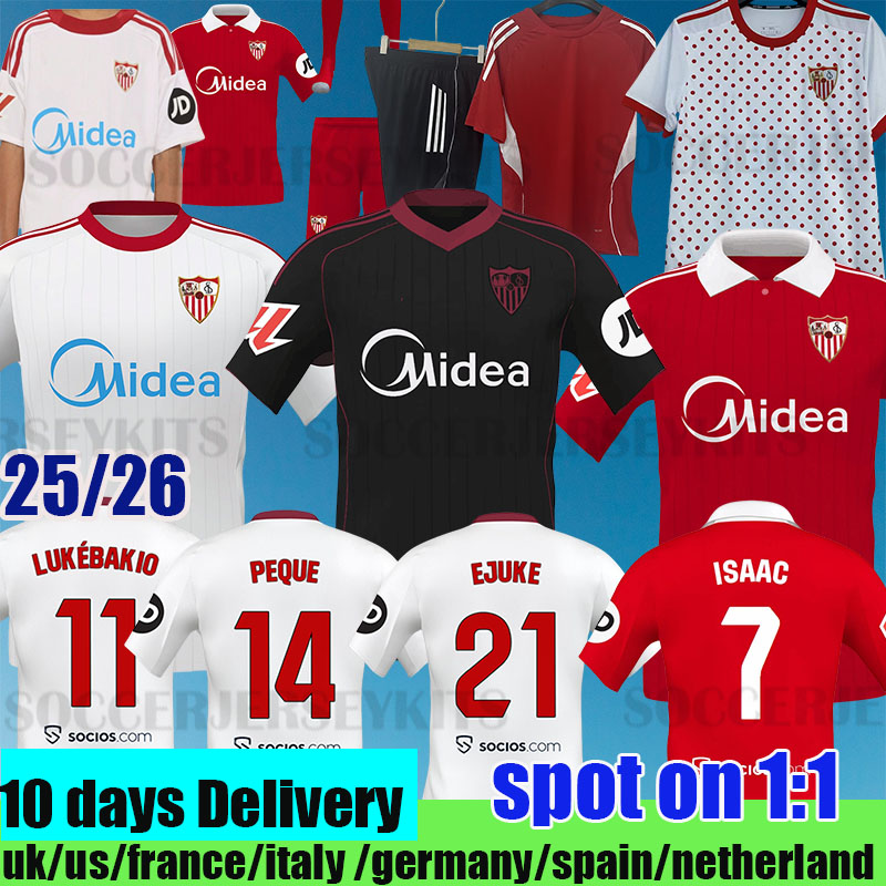 25 26 Sevilla soccer jersey SERGIO RAMOS SOW FC football shirts J. NAVAS 16 Men kits Kids Equipment camiseta sevilla fc football jersey 2025 2026 Seville Futbol