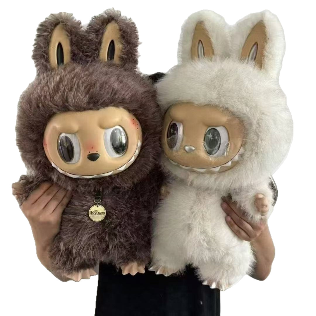 Labubu doll ZIMOMO Leader LABUBU Angel Vinyl Plush Doll 38CM Big Baby