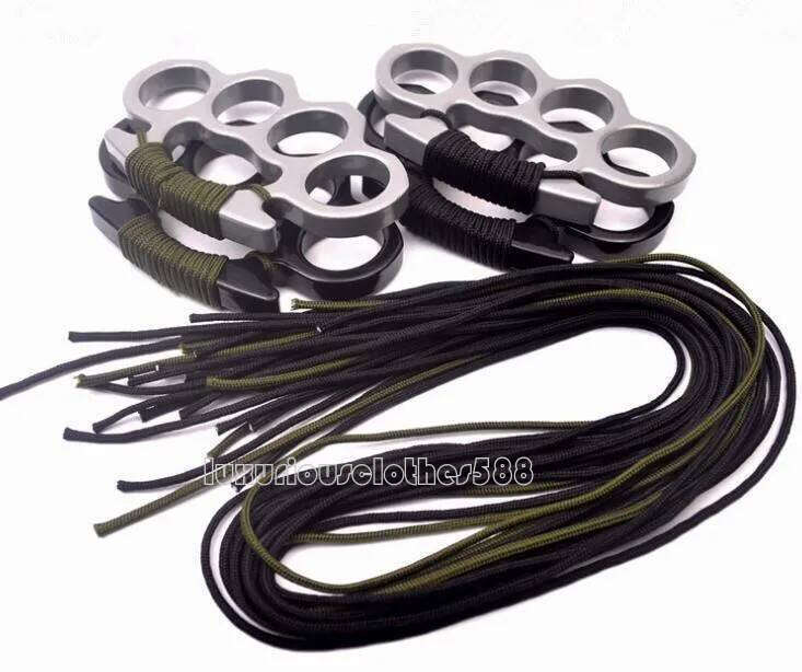 Factory direct ale 73G Thick Steel Bra Knuckle Duter with Rope Self Defene Peronal Security Women and Men Self-defene Pendant Top craftmanhip 2 9f