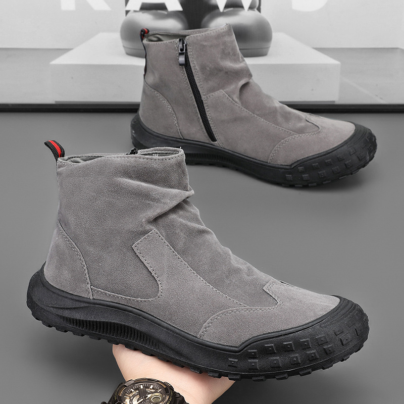 Fall New Men's Casual Boots Daily Versatile Warm Men's Boots Climbing and Running Lightweight Men's Shoes