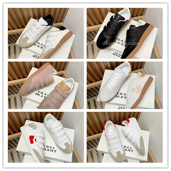 Designer Runway Shoes Isabel Paris Marantshoes Sneakers Beth Grip-strap Leather Low-top Beth Leather Sneakers Fashion isabelle shoe White Black Trainers Size 35-40