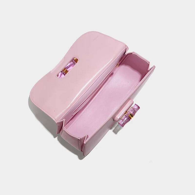 2025 New Women's Bamboo Handle Saddle Bag Crystal Accent Crossbody Purse Retro Chic Leather Clutch For Women