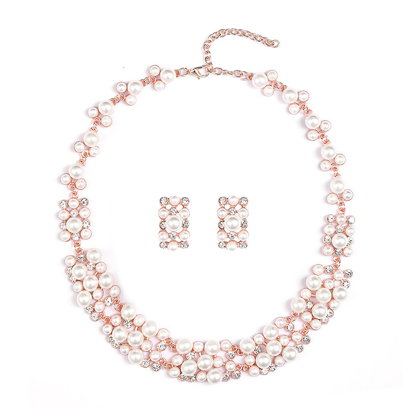 Luxury Brand Designer Jewelry 2022 New Fashion Pearl Necklace Earring Set European And American Hot Sale Women's Jewelry Alloy Electroplating