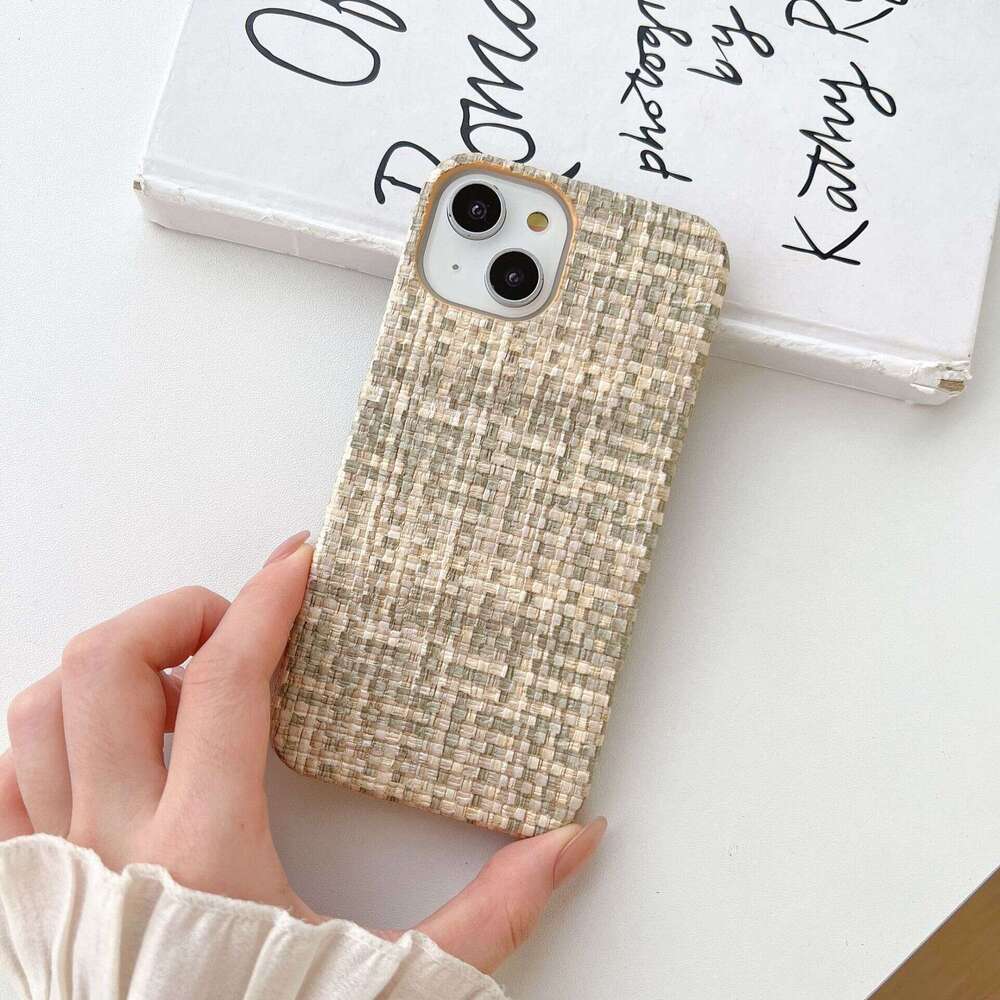 17Promax Woven Pattern 13 Compatible Apple 14promax Phone Case iPhone15 Autumn Winter 12 New Model 11/7